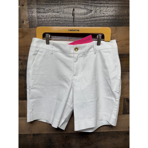 Lilly Pulitzer White Shara Mid-Rise Stretch Shorts Womens Size 8 NWOT - Picture 1 of 6